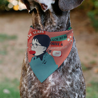 Pet Bandana - A CHRISTMAS STORY Icons and Title Logo Collage Greens/Reds