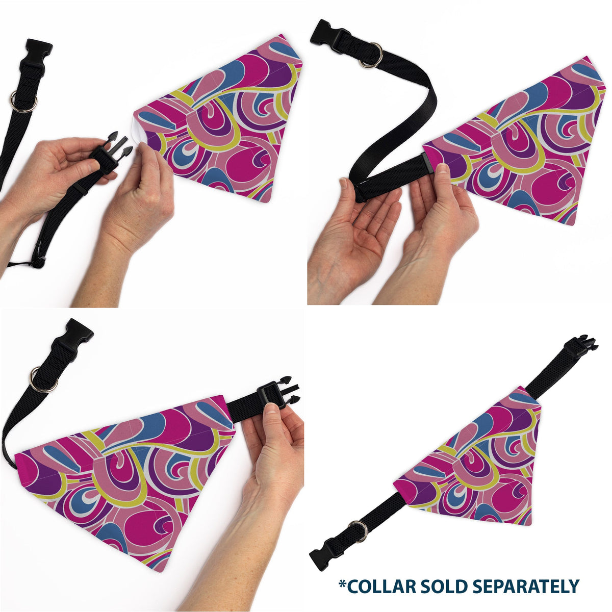 Pet Bandana - Barbie Swirl Pinks/Multi Color