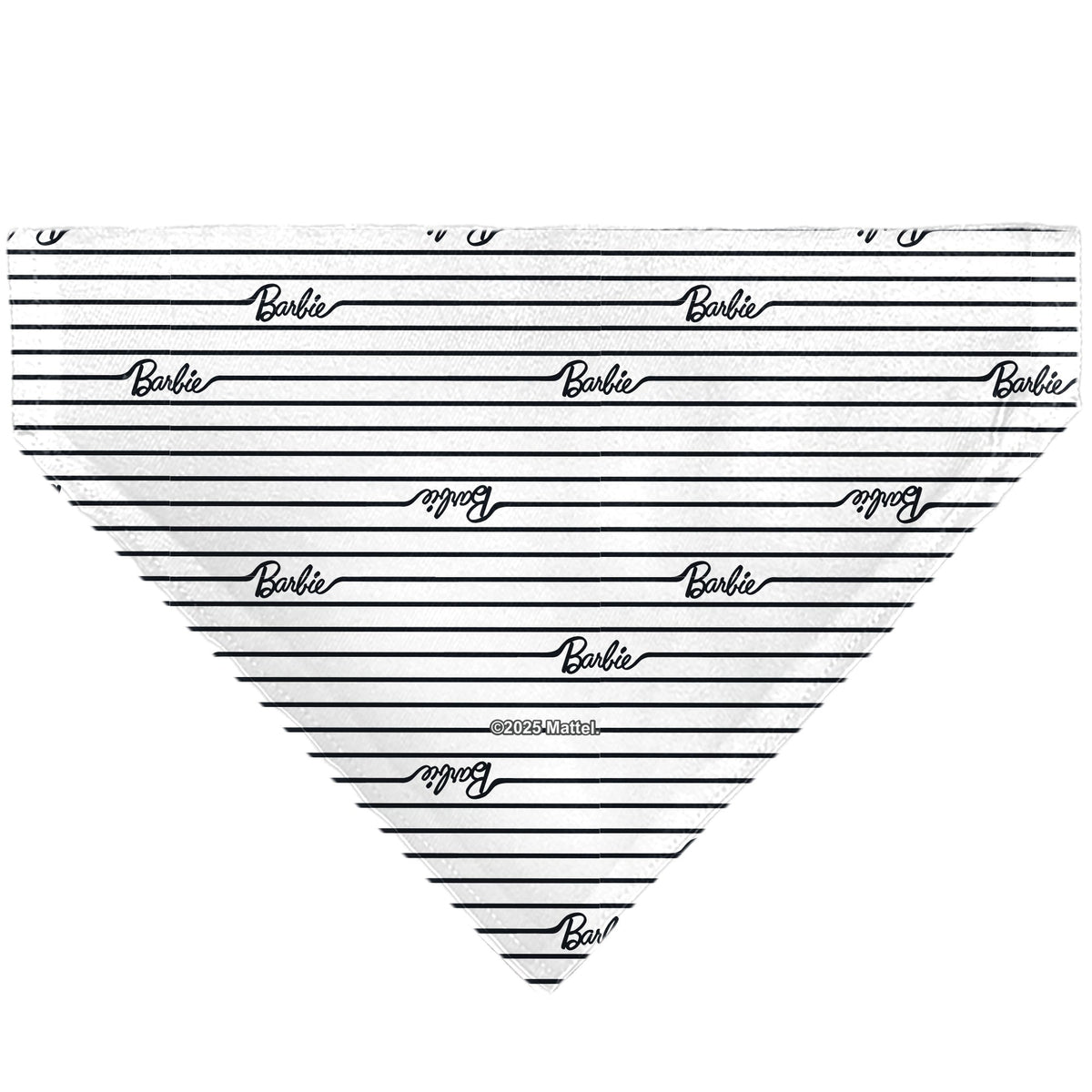 Pet Bandana - BARBIE Script Stripe White/Black