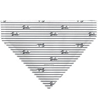Pet Bandana - BARBIE Script Stripe White/Black