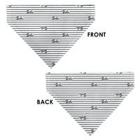 Pet Bandana - BARBIE Script Stripe White/Black