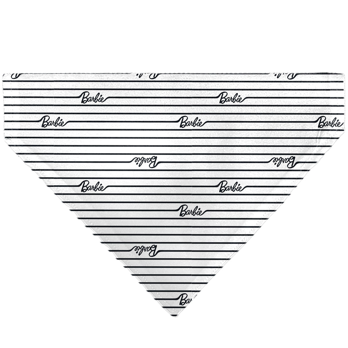 Pet Bandana - BARBIE Script Stripe White/Black