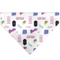 Pet Bandana - BARBIE ENJOY TODAY Text and Icons Collage White/Pinks/Blues