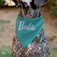 Pet Bandana - BARBIE Paw Print Icons and Script Blue/Multi Pastel