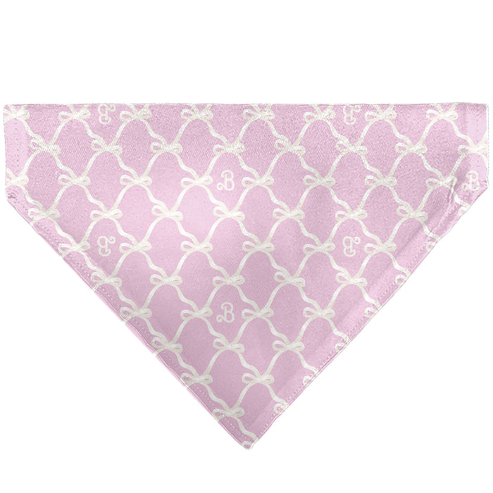 Pet Bandana - Barbie Bow and B Monogram Pink/White