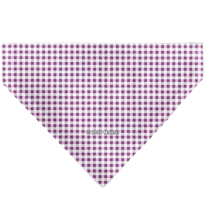 Pet Bandana - BARBIE Heart Text Logo Plaid Pinks