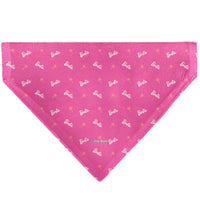 Pet Bandana - BARBIE Script and Palm Tree Icon Pink/White/Orange