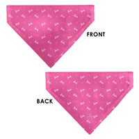 Pet Bandana - BARBIE Script and Palm Tree Icon Pink/White/Orange