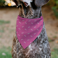 Pet Bandana - BARBIE Script and Palm Tree Icon Pink/White/Orange