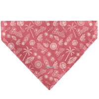 Pet Bandana - Malibu Beach BARBIE Script and Icons Collage Pinks