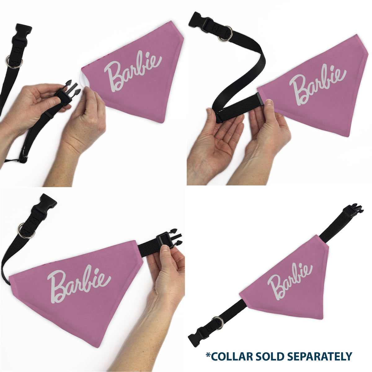 Pet Bandana - BARBIE Script and B Icon Collage Pinks/White
