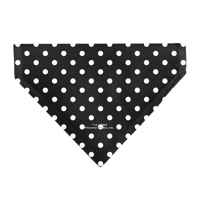 Pet Bandana - Bandana BETTY BOOP Biker Betty Winking Pose and Text Polka Dot Black/White/Yellow