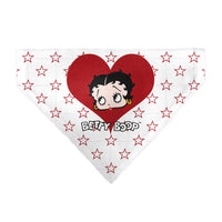 Pet Bandana - Bandana BETTY BOOP Face Heart and Text Stars White/Red