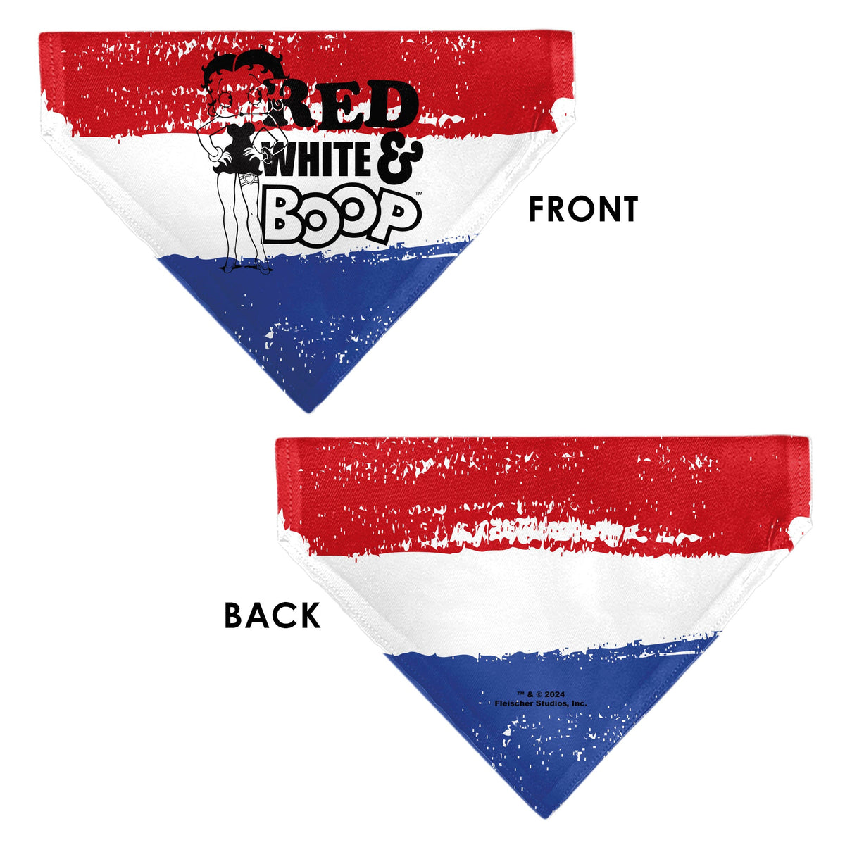Pet Bandana - Bandana Betty Boop RED WHITE & BOOP Pose Americana Stripe Red/White/Blue/Black