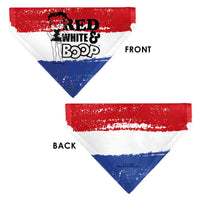 Pet Bandana - Bandana Betty Boop RED WHITE & BOOP Pose Americana Stripe Red/White/Blue/Black