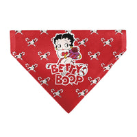 Pet Bandana - Bandana BETTY BOOP Holiday Gift Pose and Santa Betty  Winking Icon Red