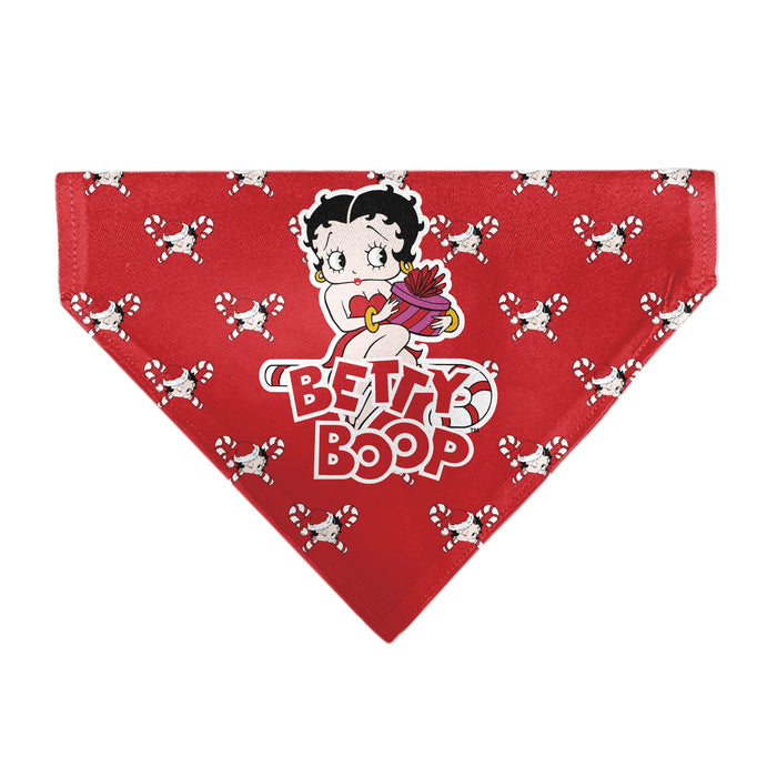 Pet Bandana - Bandana BETTY BOOP Holiday Gift Pose and Santa Betty  Winking Icon Red