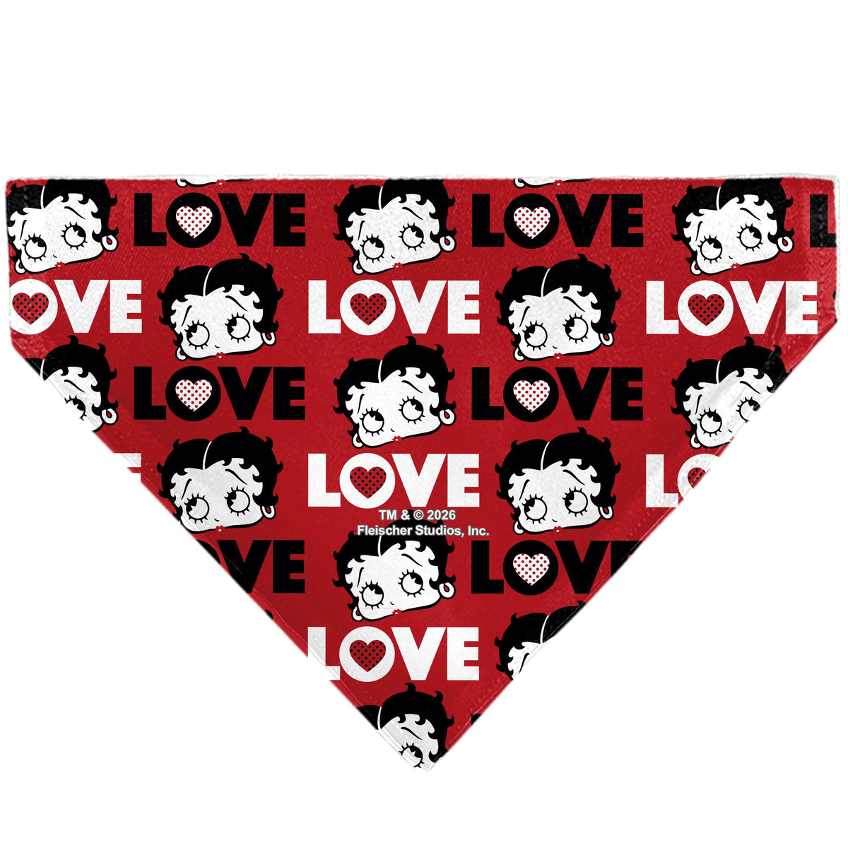 Pet Bandana - Betty Boop LOVE Text and Face Red/Black/White