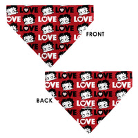 Pet Bandana - Betty Boop LOVE Text and Face Red/Black/White