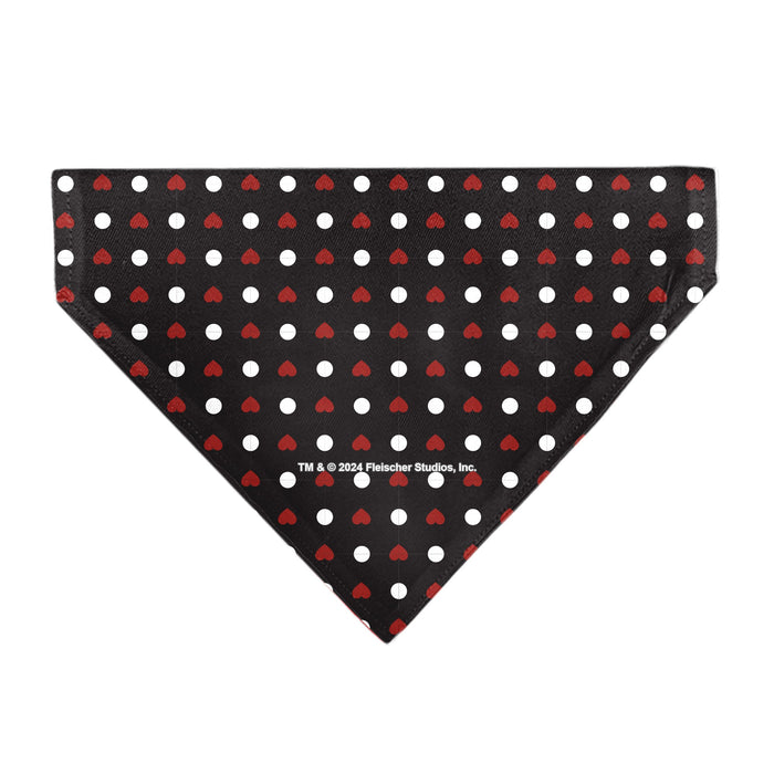 Pet Bandana - Betty Boop Hands on Knees Pose Heart Polka Dot Black/Red/White
