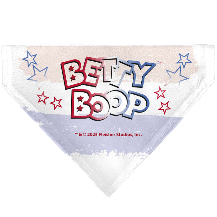 Pet Bandana - Betty Boop Americana Leg Kick Pose White/Red/Blue