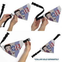 Pet Bandana - Betty Boop USA Stars and Stripes Pose White/Red/Blue