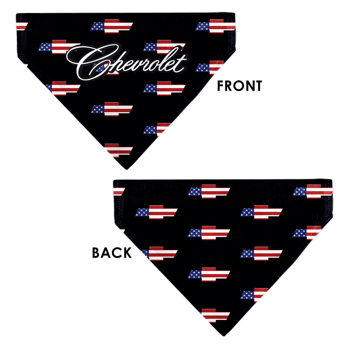 Pet Bandana - CHEVROLET Script and Americana Bowtie Repeat Black