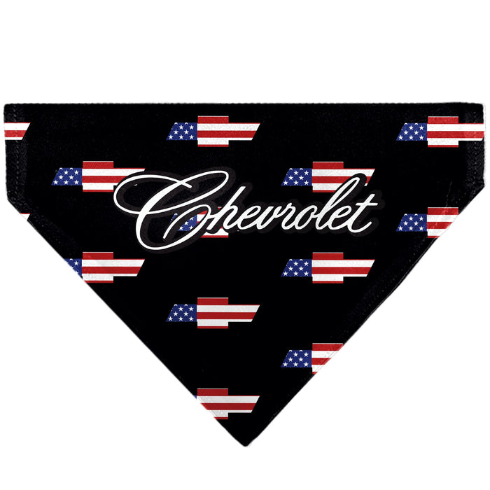 Pet Bandana - CHEVROLET Script and Americana Bowtie Repeat Black