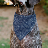 Pet Bandana - CHEVROLET 1940 Bowtie Text Logo Paisley Blue/White