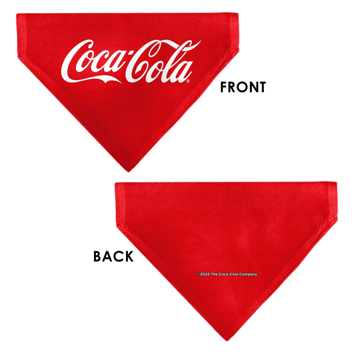 Pet Bandana - COCA-COLA Script Logo Centered Red/White