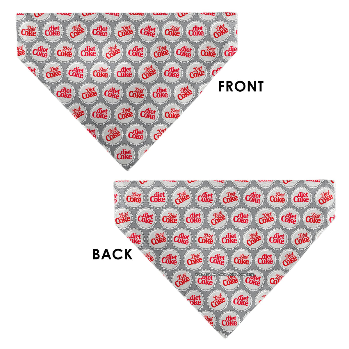 Pet Bandana - DIET COKE Bottle Caps Scattered Grays/White/Red