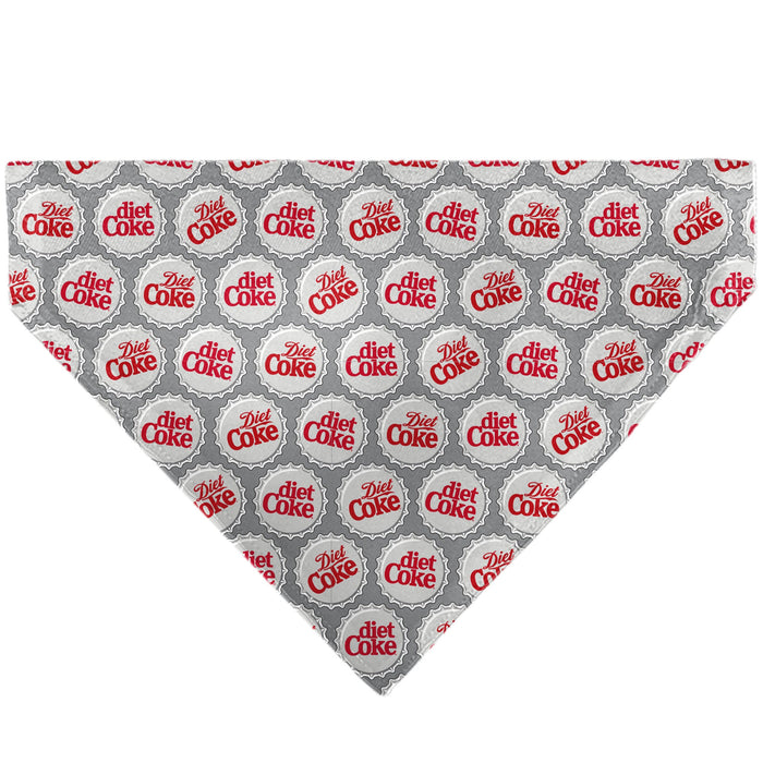 Pet Bandana - DIET COKE Bottle Caps Scattered Grays/White/Red