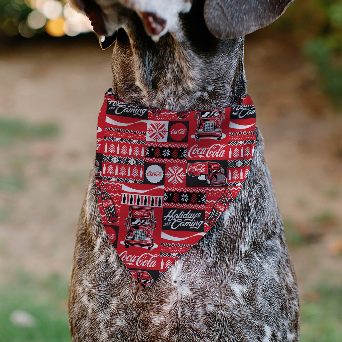 Pet Bandana - Coca-Cola Holiday Sweater Collage Red/Black/White
