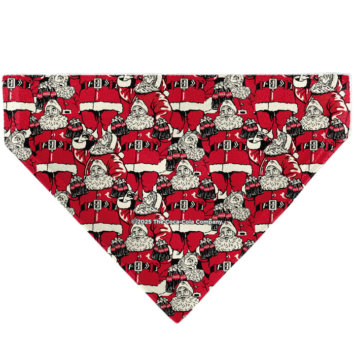Pet Bandana - Coca-Cola Santa Claus Holiday Poses Stacked Red