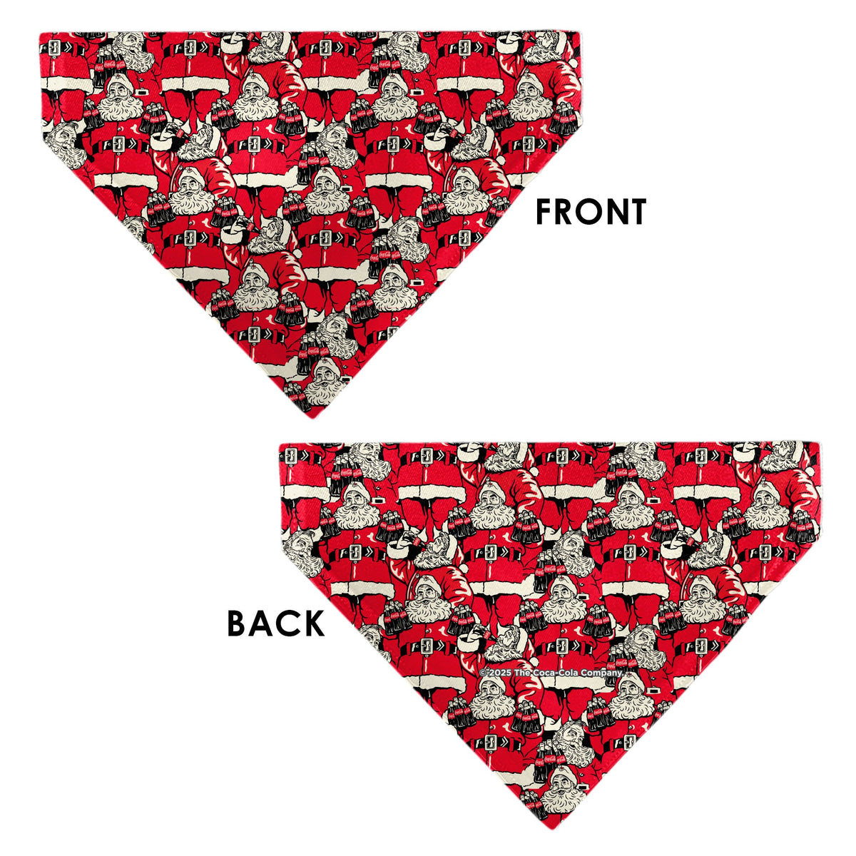 Pet Bandana - Coca-Cola Santa Claus Holiday Poses Stacked Red
