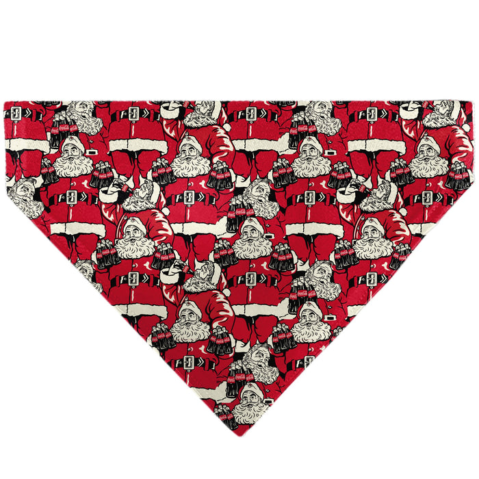 Pet Bandana - Coca-Cola Santa Claus Holiday Poses Stacked Red