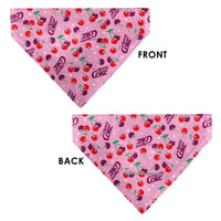 Pet Bandana - CHERRY COKE Cherries and Logo Scattered Pink