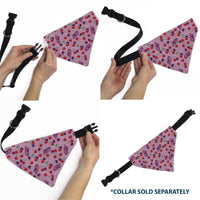 Pet Bandana - CHERRY COKE Cherries and Logo Scattered Pink