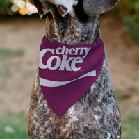 Pet Bandana - CHERRY COKE Wave Logo Burgundy/White