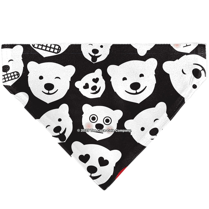 Pet Bandana - Coca-Cola Polar Bear Expressions Scattered Black/White