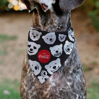 Pet Bandana - Coca-Cola Polar Bear Expressions Scattered Black/White
