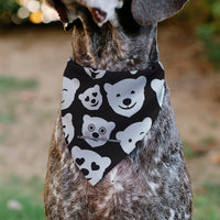 Pet Bandana - Coca-Cola Polar Bear Expressions Scattered Black/White