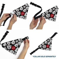 Pet Bandana - Coca-Cola Polar Bear Expressions Scattered Black/White