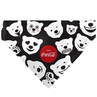 Pet Bandana - Coca-Cola Polar Bear Expressions Scattered Black/White