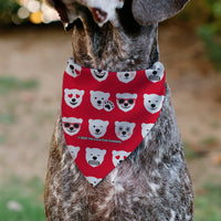 Pet Bandana - ENJOY COCA-COLA Logo and Polar Bear Expressions Red/White