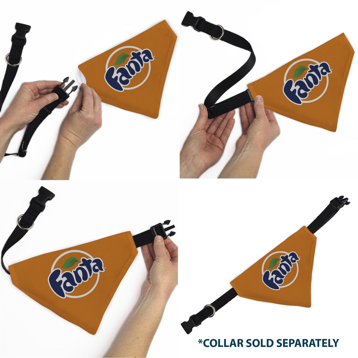 Pet Bandana - FANTA Orange Round Logo Orange/White/Blue