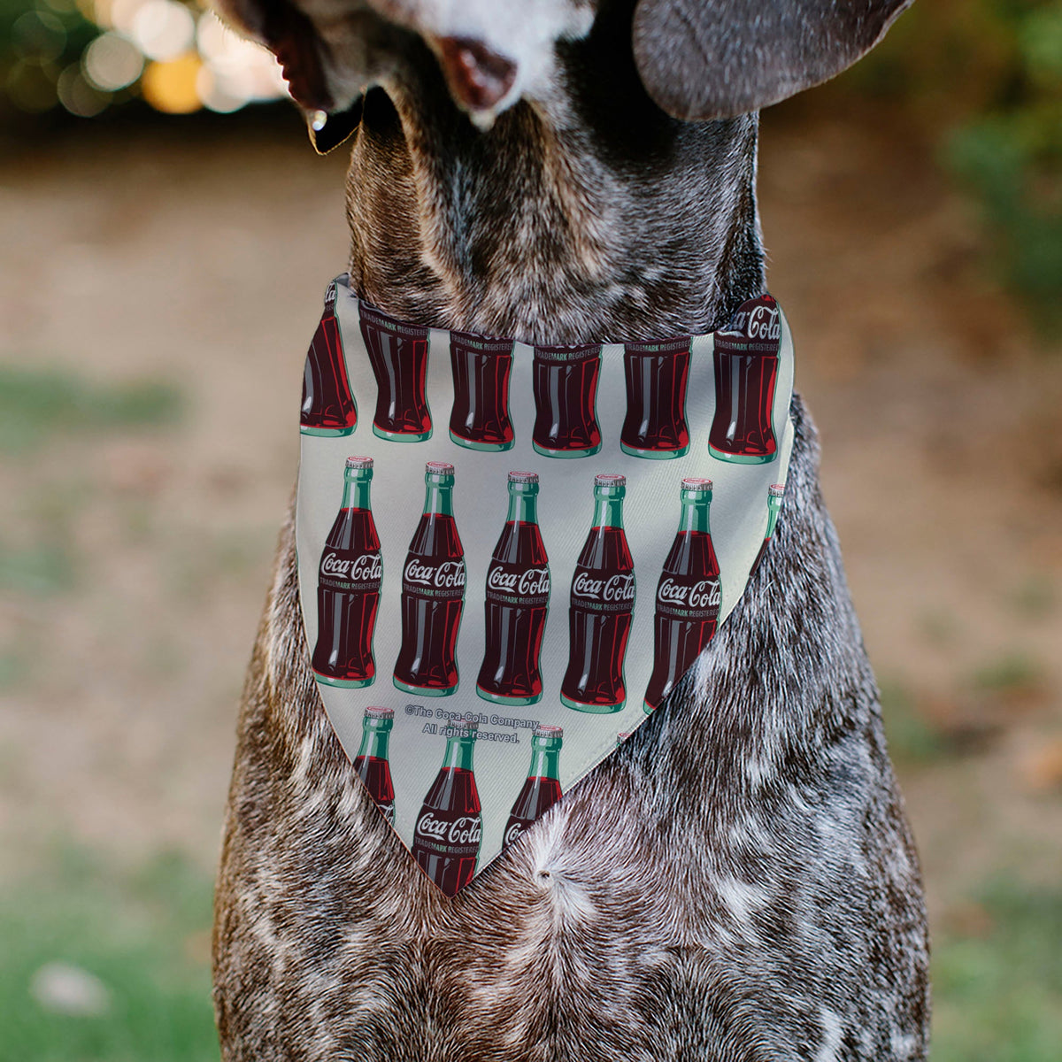 Pet Bandana - Coca-Cola Glass Bottles Collage White