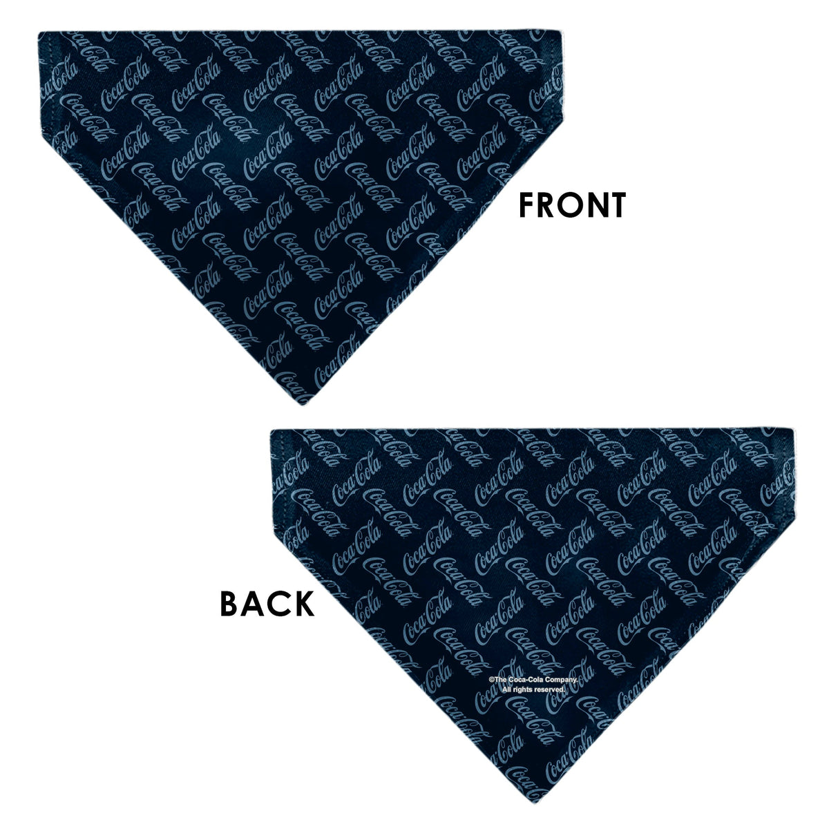 Pet Bandana - COCA-COLA Script Collage Navy/Light Blue