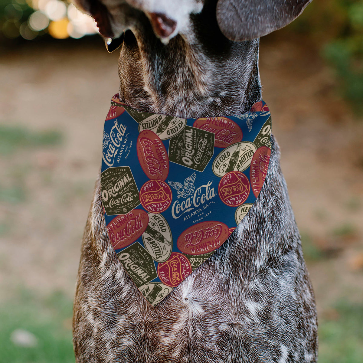 Pet Bandana - Classic COCA-COLA Badges Collage Blue