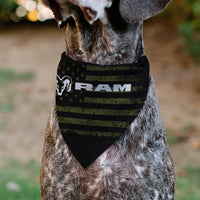 Pet Bandana - RAM Americana Stars and Stripes Weathered Black/Brown/White